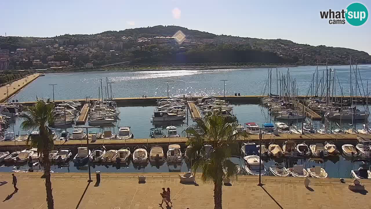 Camera en vivo Koper – puerto deportivo y paseo marítimo desde el Hotel Grand Koper