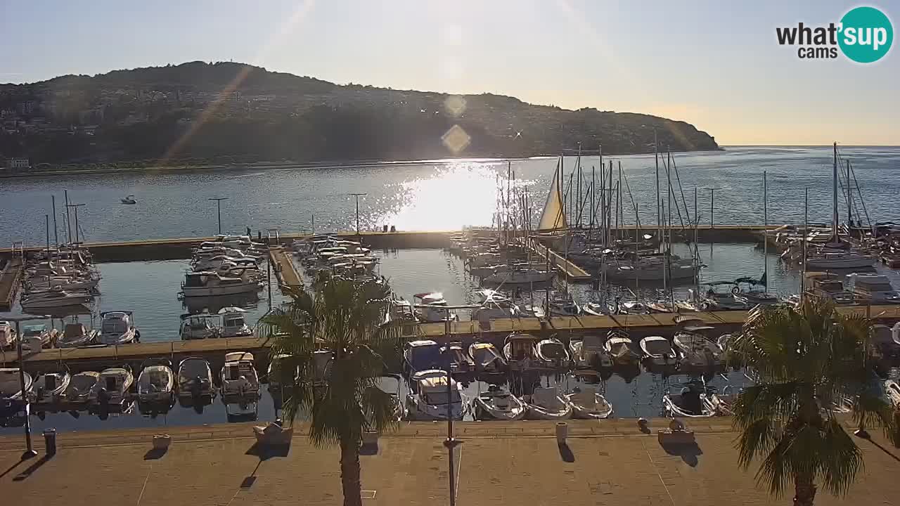 Camera en vivo Koper – puerto deportivo y paseo marítimo desde el Hotel Grand Koper