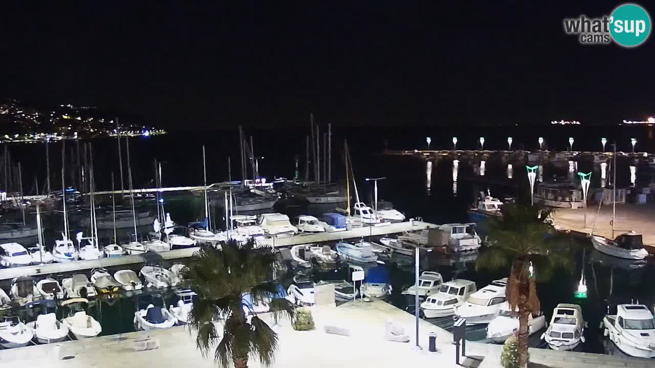 Webcam Koper – Panorama de la marina et de la promenade depuis le Grand Hotel Koper