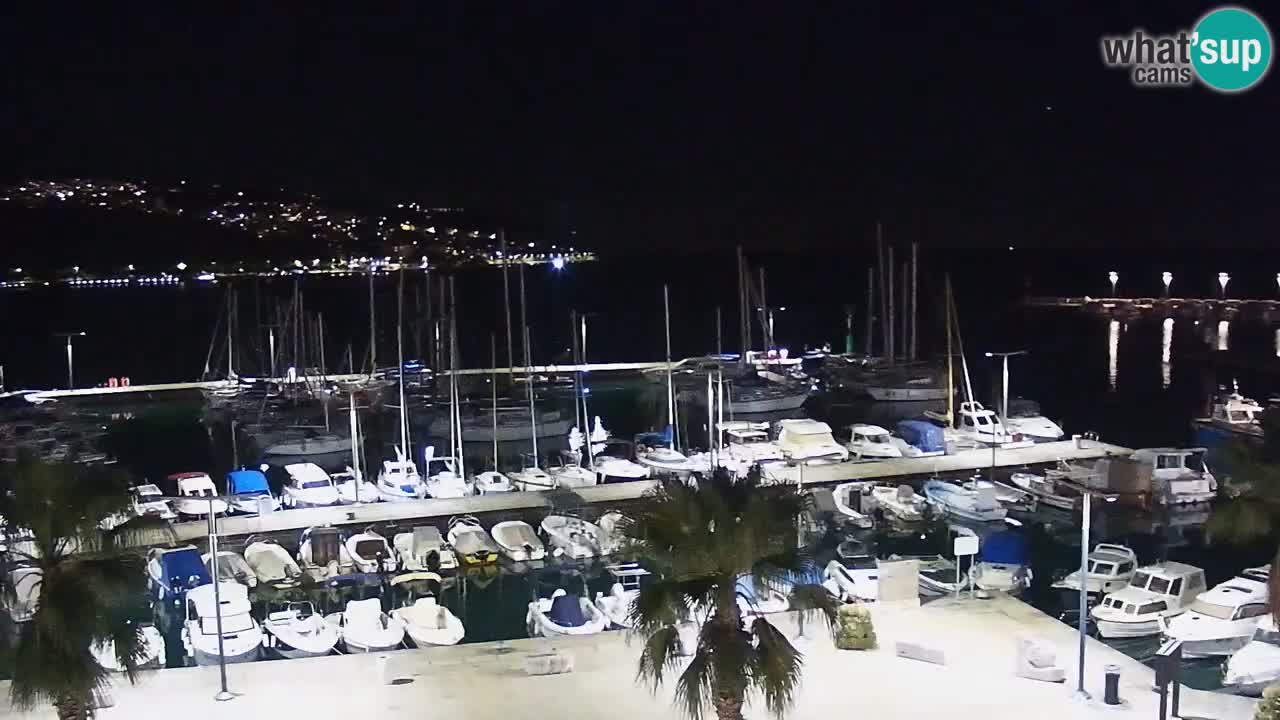 Webcam Koper – Panorama des Jachthafens und der Promenade vom Hotel Grand Koper