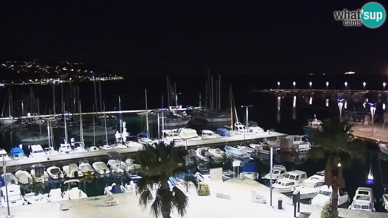 Webcam Koper – Panorama of the marina and promenade from the Grand Hotel Koper