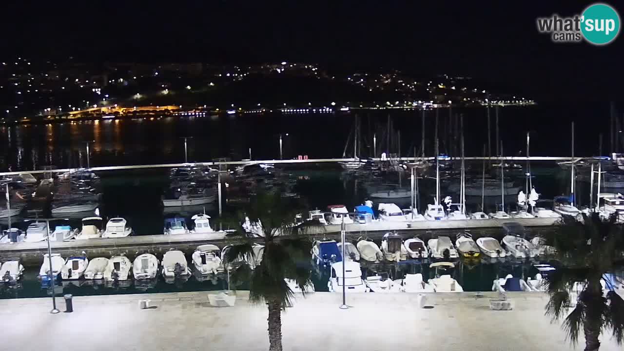 Webcam Koper – Panorama des Jachthafens und der Promenade vom Hotel Grand Koper