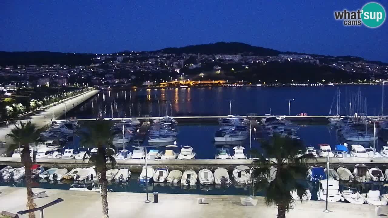 Webcam Koper – Panorama des Jachthafens und der Promenade vom Hotel Grand Koper