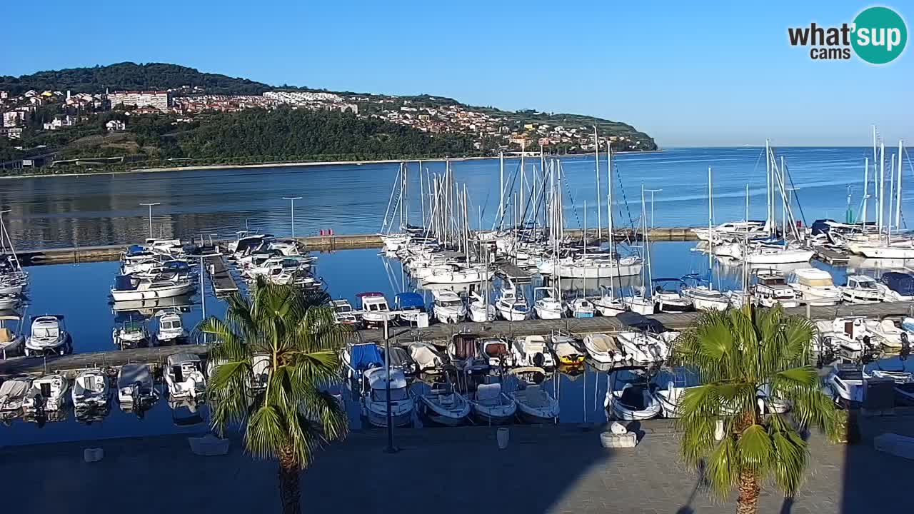 Webcam Koper – Panorama de la marina et de la promenade depuis le Grand Hotel Koper