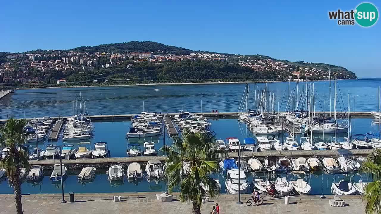 Webcam Koper – Panorama de la marina et de la promenade depuis le Grand Hotel Koper