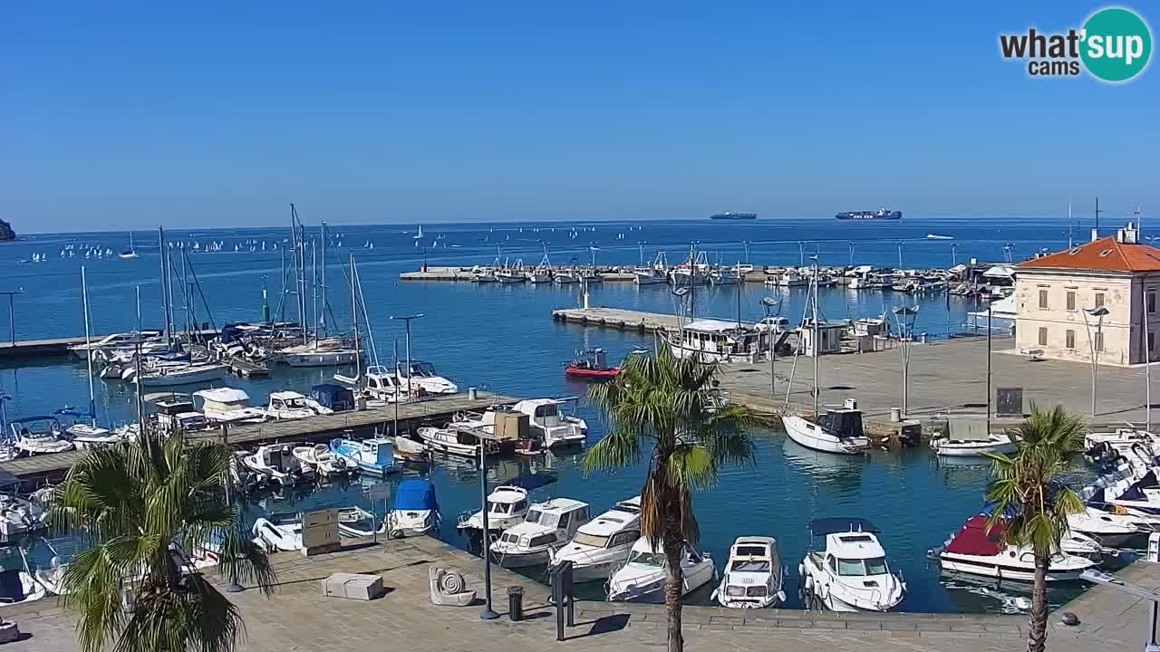 Webcam Koper – Panorama de la marina et de la promenade depuis le Grand Hotel Koper