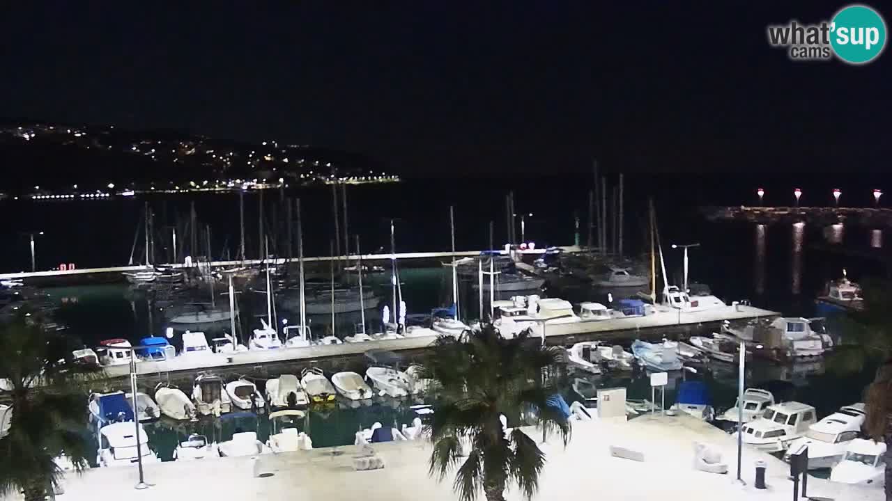 Webcam Koper – Panorama of the marina and promenade from the Grand Hotel Koper