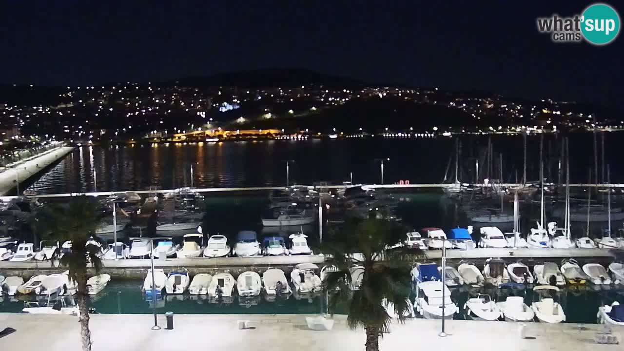 Webcam Koper – Panorama des Jachthafens und der Promenade vom Hotel Grand Koper
