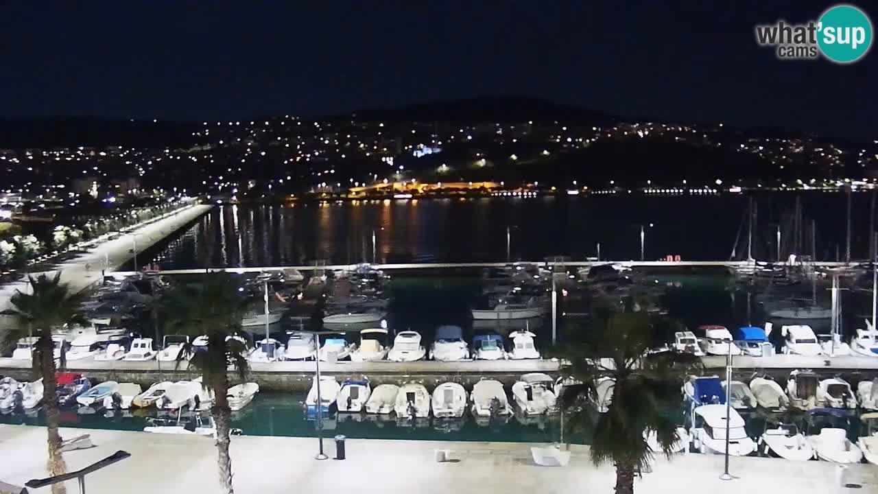 Webcam Koper – Panorama des Jachthafens und der Promenade vom Hotel Grand Koper