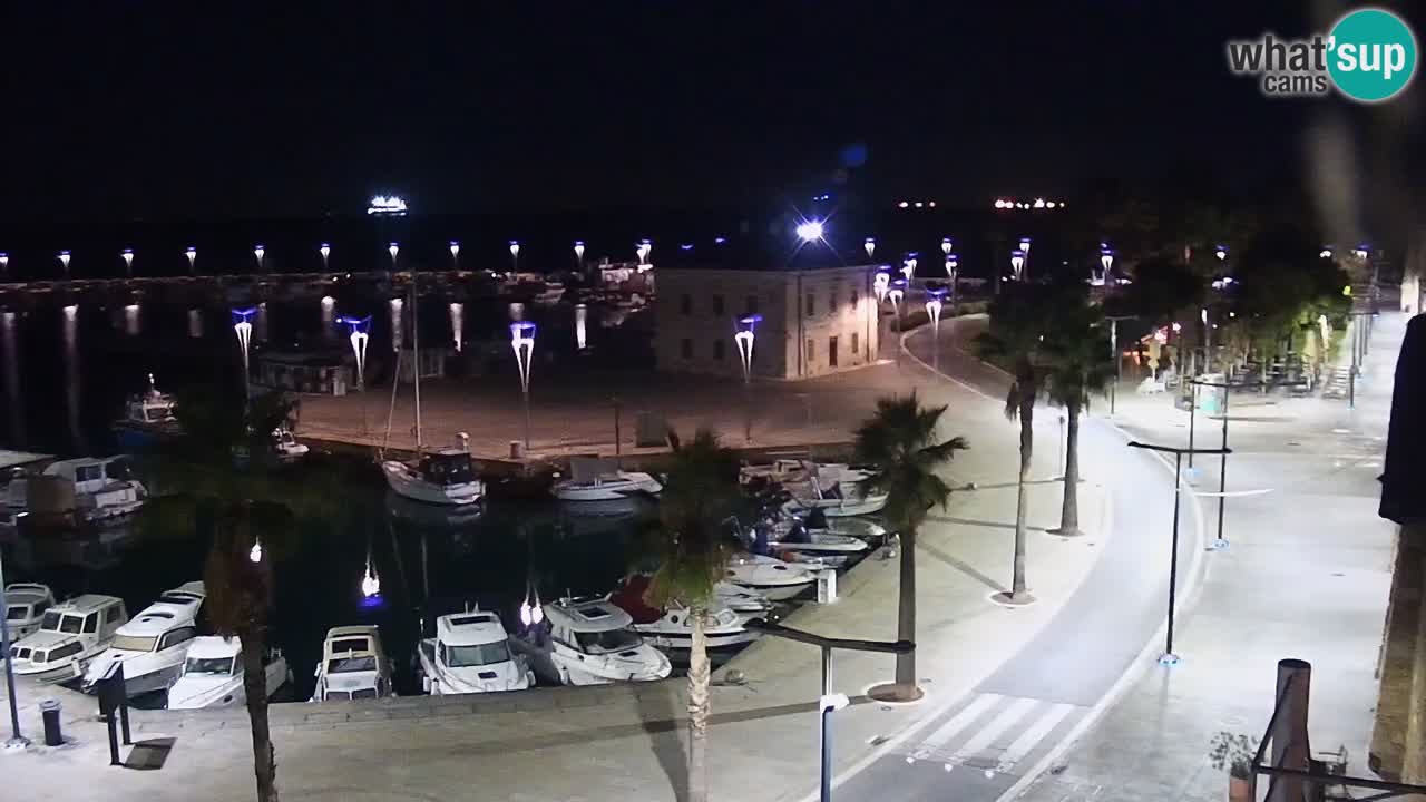 Webcam Koper – Panorama des Jachthafens und der Promenade vom Hotel Grand Koper