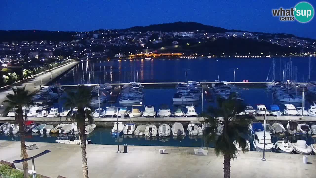 Webcam Koper – Panorama of the marina and promenade from the Grand Hotel Koper