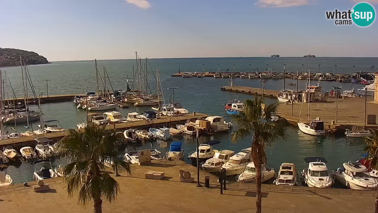 Webcam Koper – Panorama of the marina and promenade from the Grand Hotel Koper