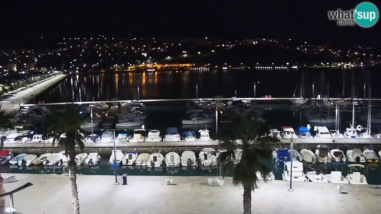Webcam Koper – Panorama des Jachthafens und der Promenade vom Hotel Grand Koper