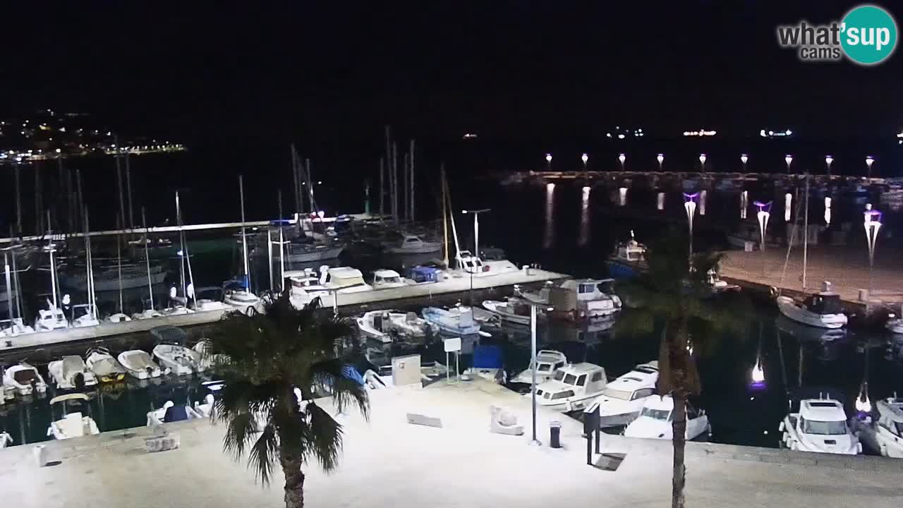 Webcam Koper – Panorama of the marina and promenade from the Grand Hotel Koper