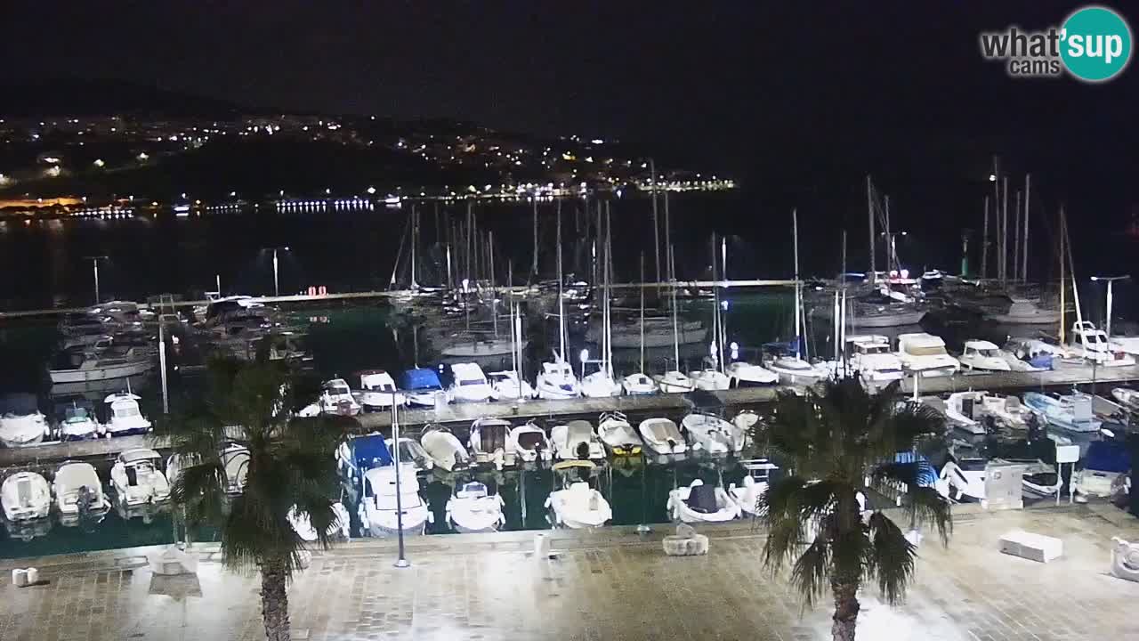 Webcam Koper – Panorama des Jachthafens und der Promenade vom Hotel Grand Koper