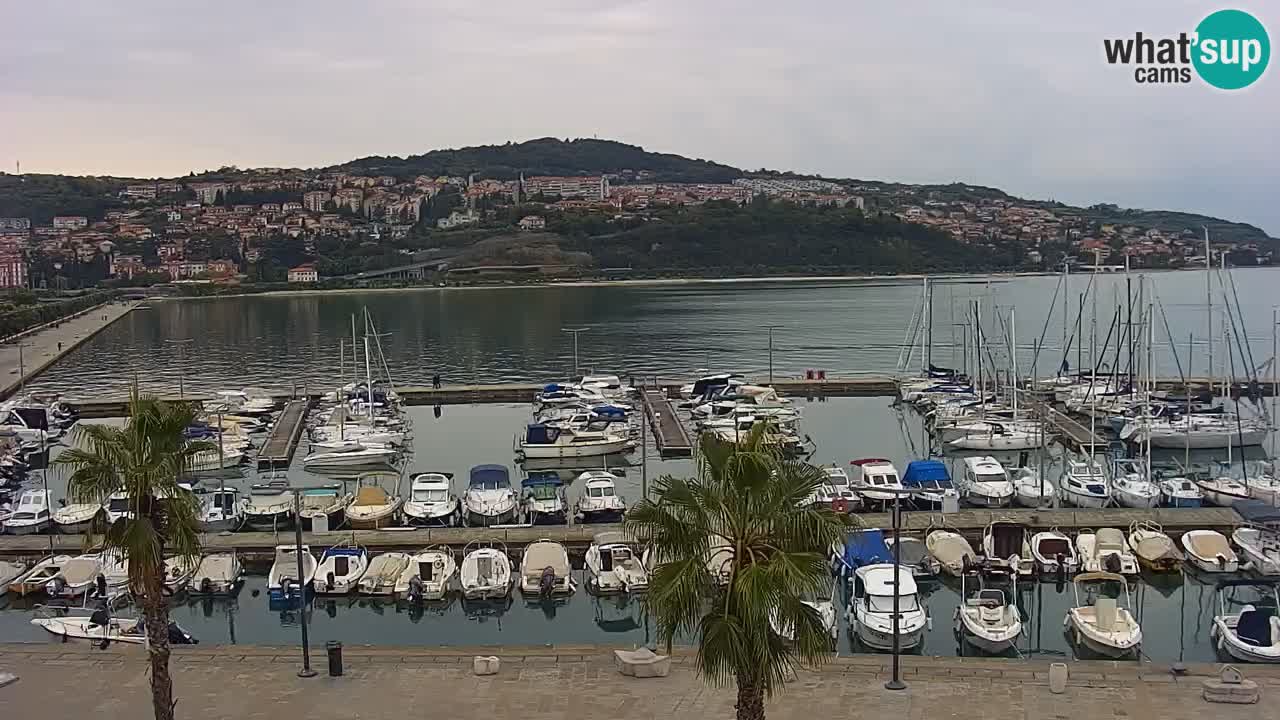 Webcam Koper – Panorama of the marina and promenade from the Grand Hotel Koper