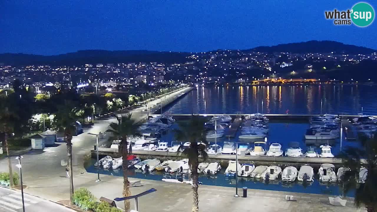 Webcam Koper – Panorama des Jachthafens und der Promenade vom Hotel Grand Koper