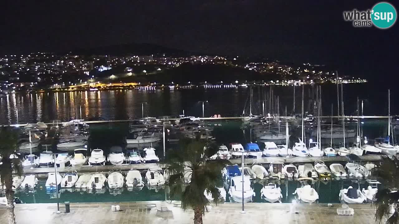 Webcam Koper – Panorama des Jachthafens und der Promenade vom Hotel Grand Koper