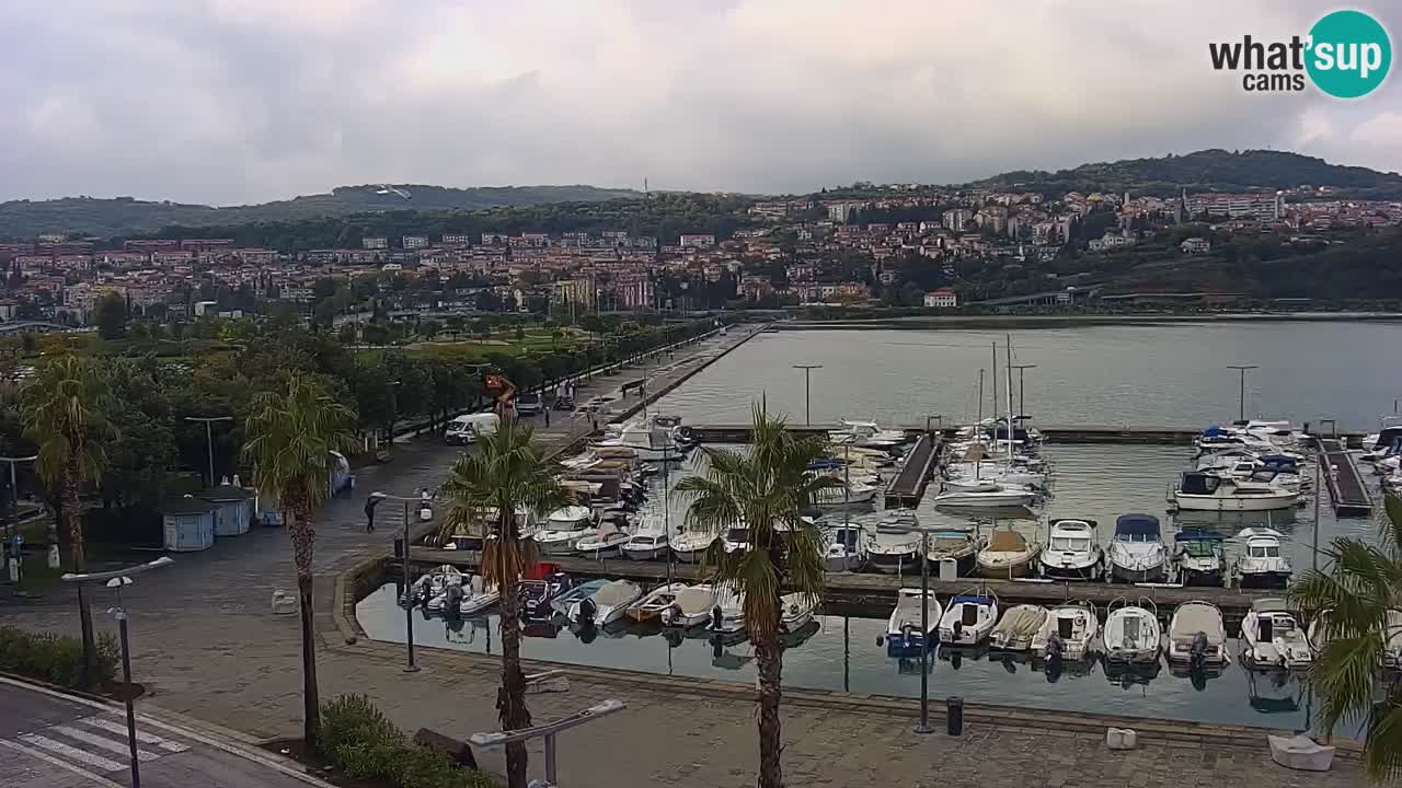 Webcam Koper – Panorama of the marina and promenade from the Grand Hotel Koper