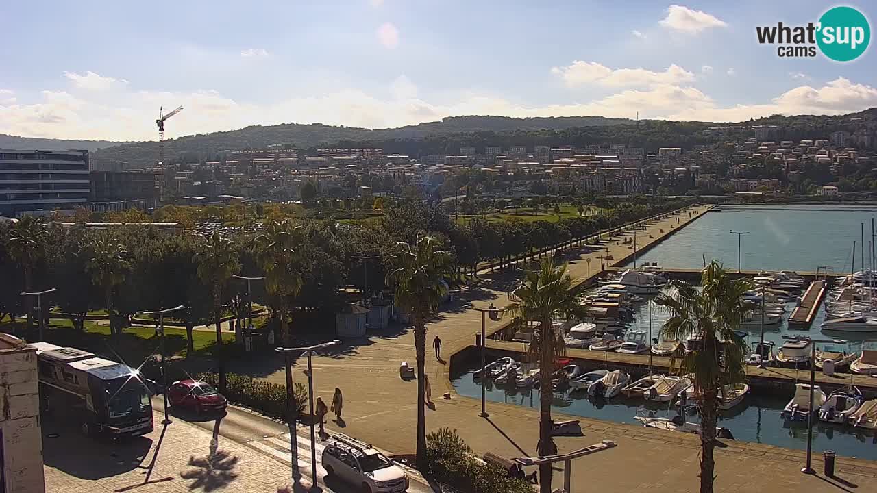 Webcam Koper – Panorama of the marina and promenade from the Grand Hotel Koper