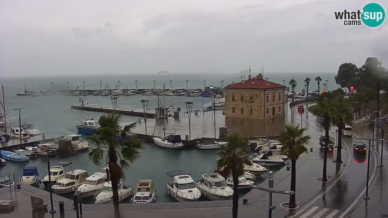 Webcam Koper – Panorama of the marina and promenade from the Grand Hotel Koper
