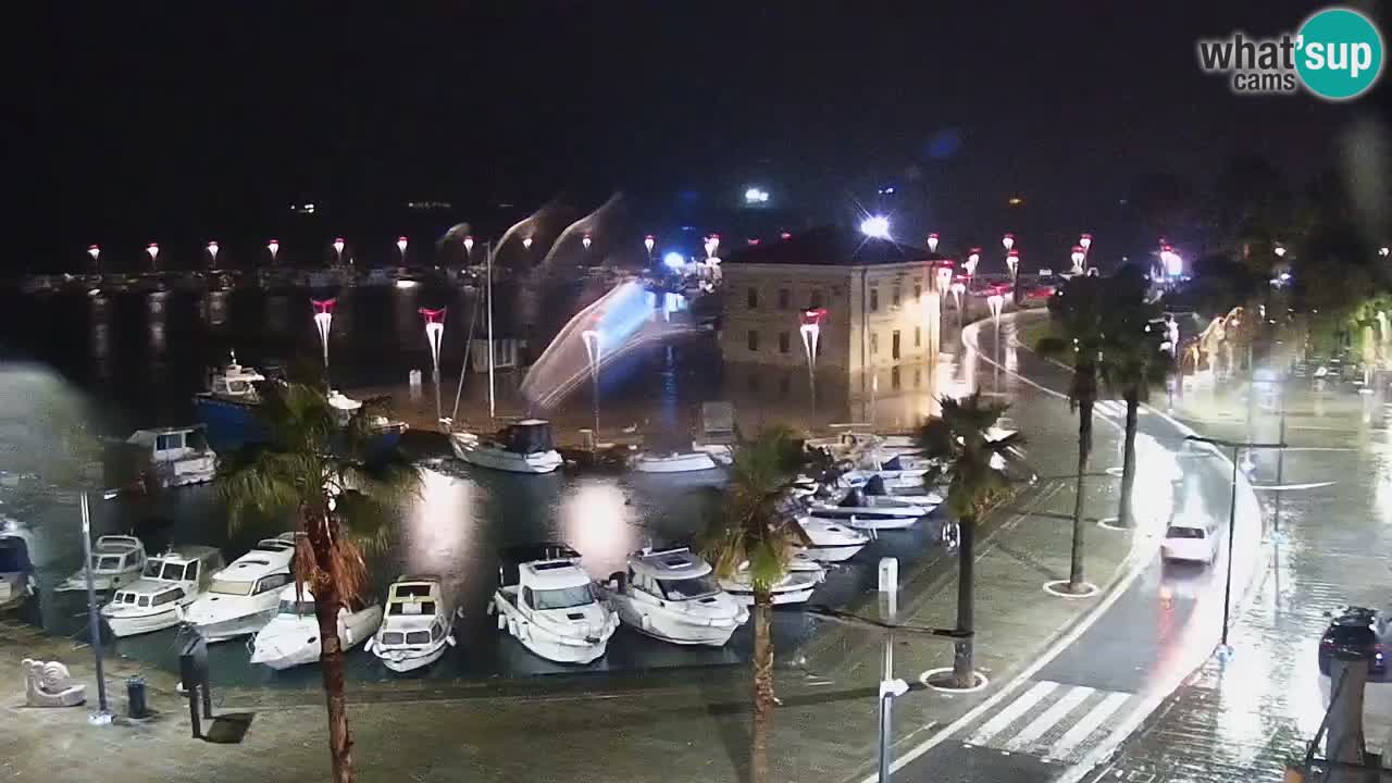Webcam Koper – Panorama of the marina and promenade from the Grand Hotel Koper