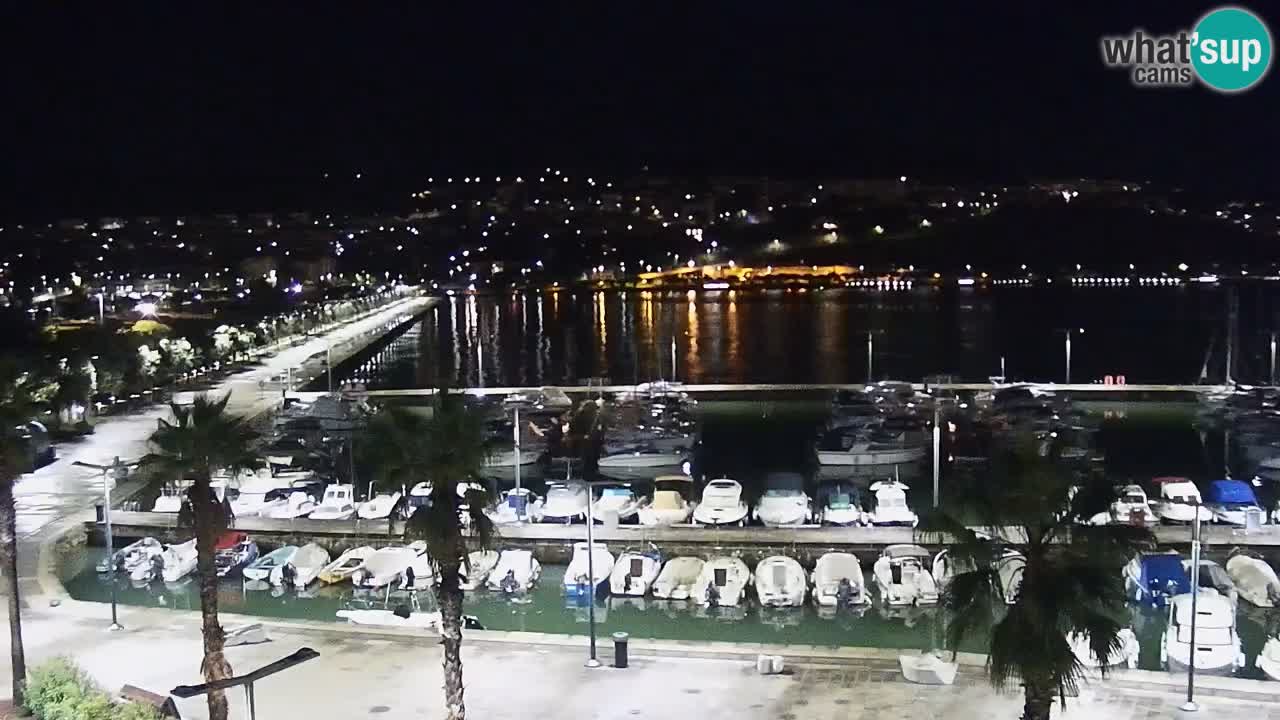 Webcam Koper – Panorama des Jachthafens und der Promenade vom Hotel Grand Koper