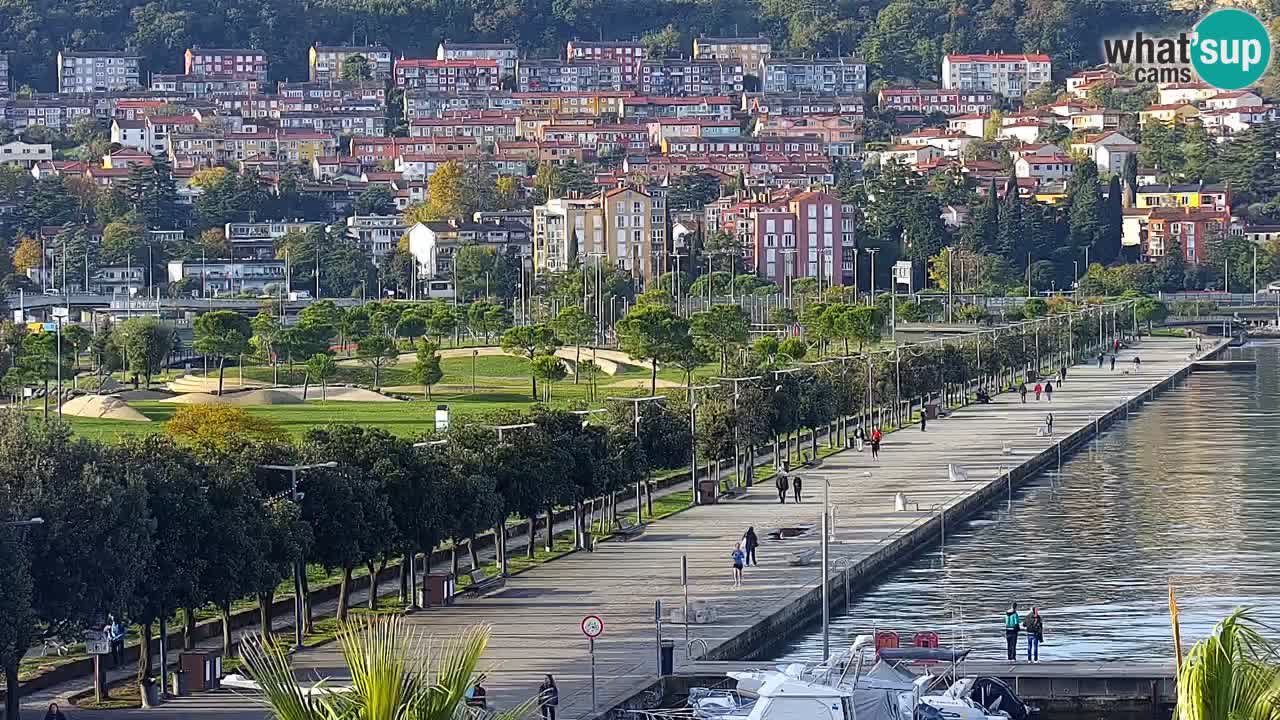 Webcam Koper – Panorama of the marina and promenade from the Grand Hotel Koper