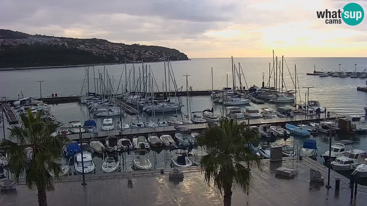 Camera en vivo Koper – puerto deportivo y paseo marítimo desde el Hotel Grand Koper