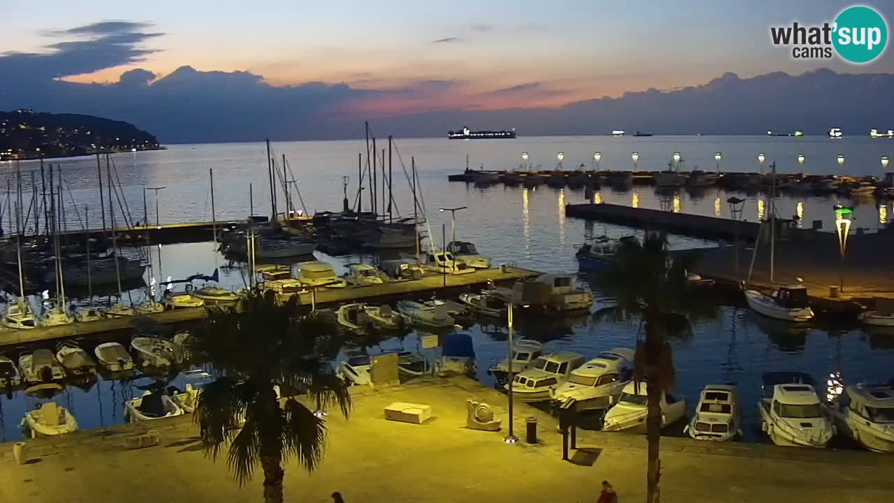Webcam Koper – Panorama de la marina et de la promenade depuis le Grand Hotel Koper