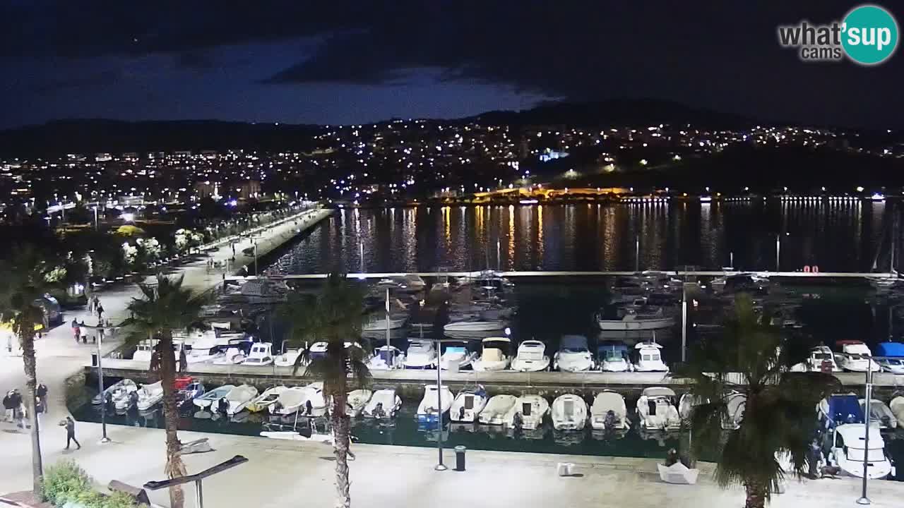 Webcam Koper – Panorama des Jachthafens und der Promenade vom Hotel Grand Koper