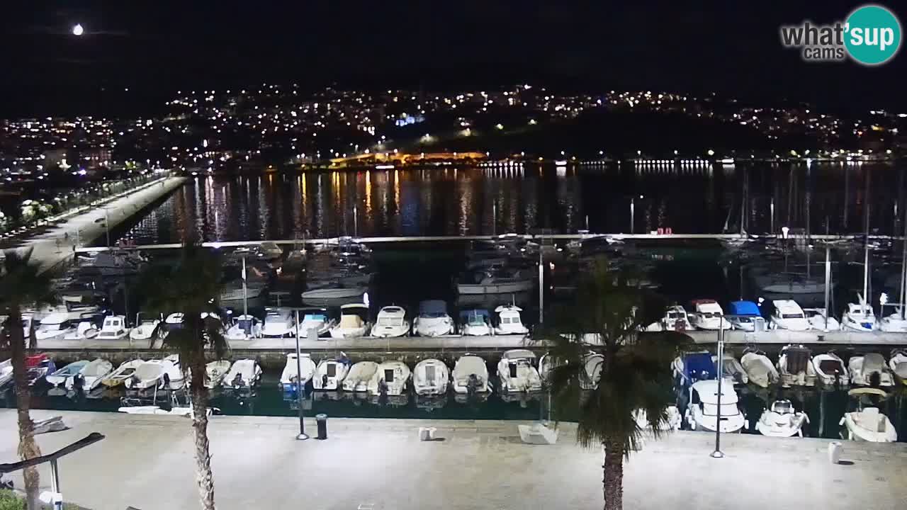 Webcam Koper – Panorama des Jachthafens und der Promenade vom Hotel Grand Koper