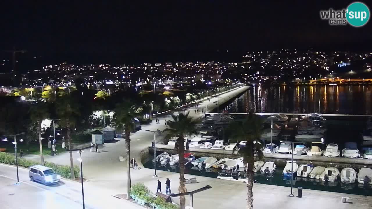 Webcam Koper – Panorama des Jachthafens und der Promenade vom Hotel Grand Koper