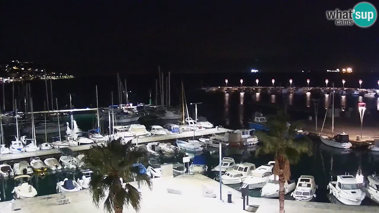 Webcam Koper – Panorama des Jachthafens und der Promenade vom Hotel Grand Koper
