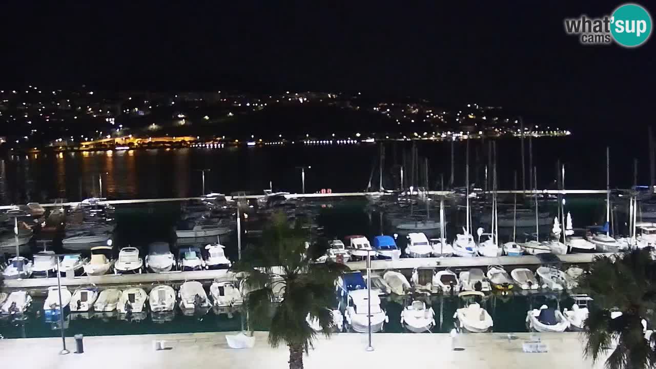 Webcam Koper – Panorama des Jachthafens und der Promenade vom Hotel Grand Koper