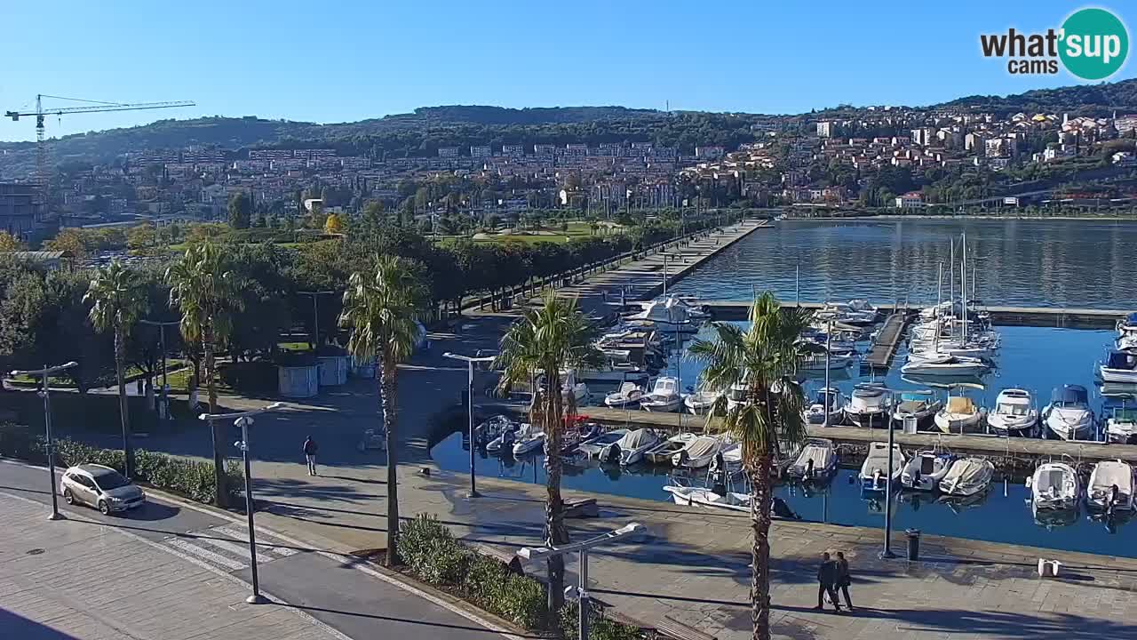 Webcam Koper – Panorama of the marina and promenade from the Grand Hotel Koper