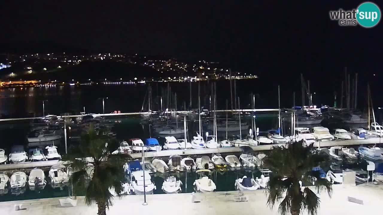 Webcam Koper – Panorama des Jachthafens und der Promenade vom Hotel Grand Koper