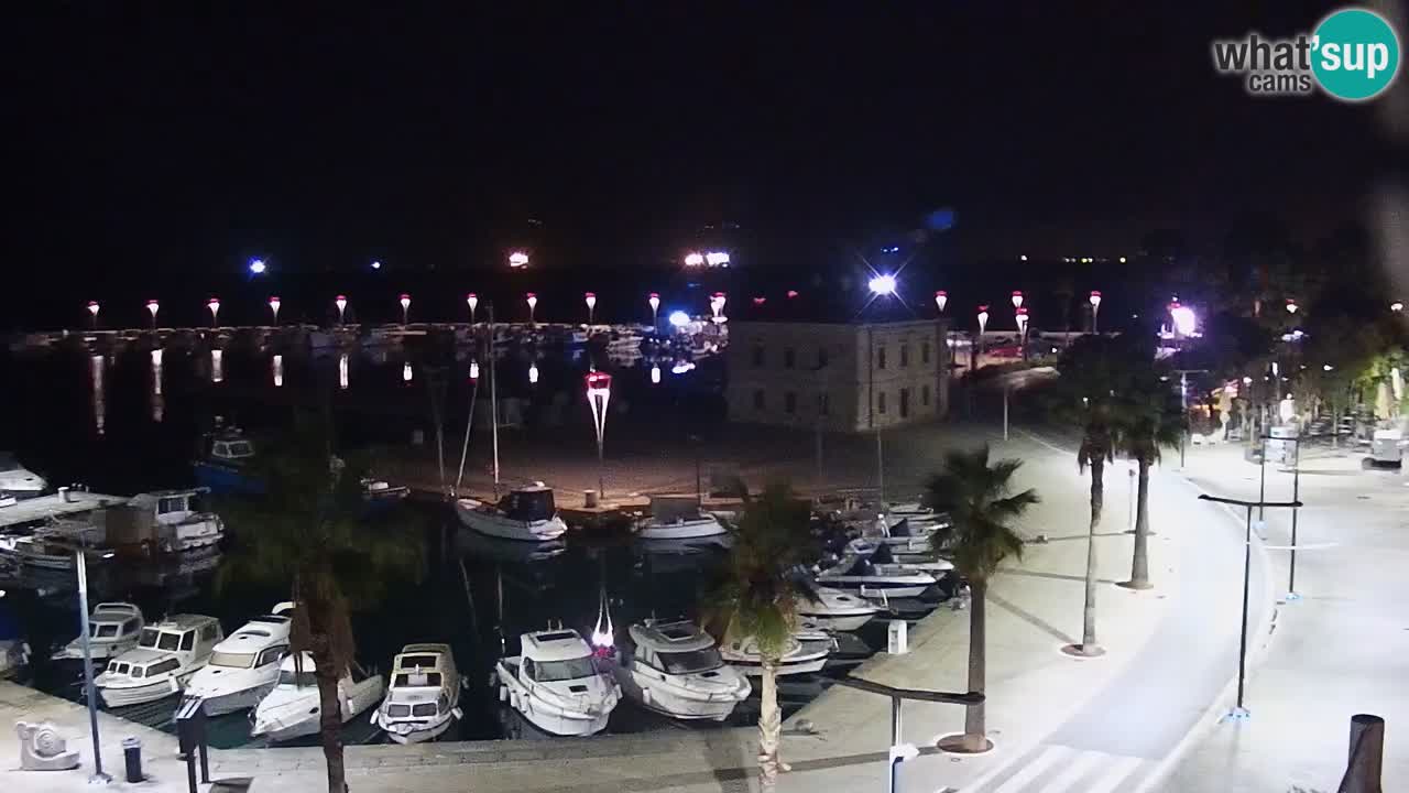 Webcam Koper – Panorama des Jachthafens und der Promenade vom Hotel Grand Koper