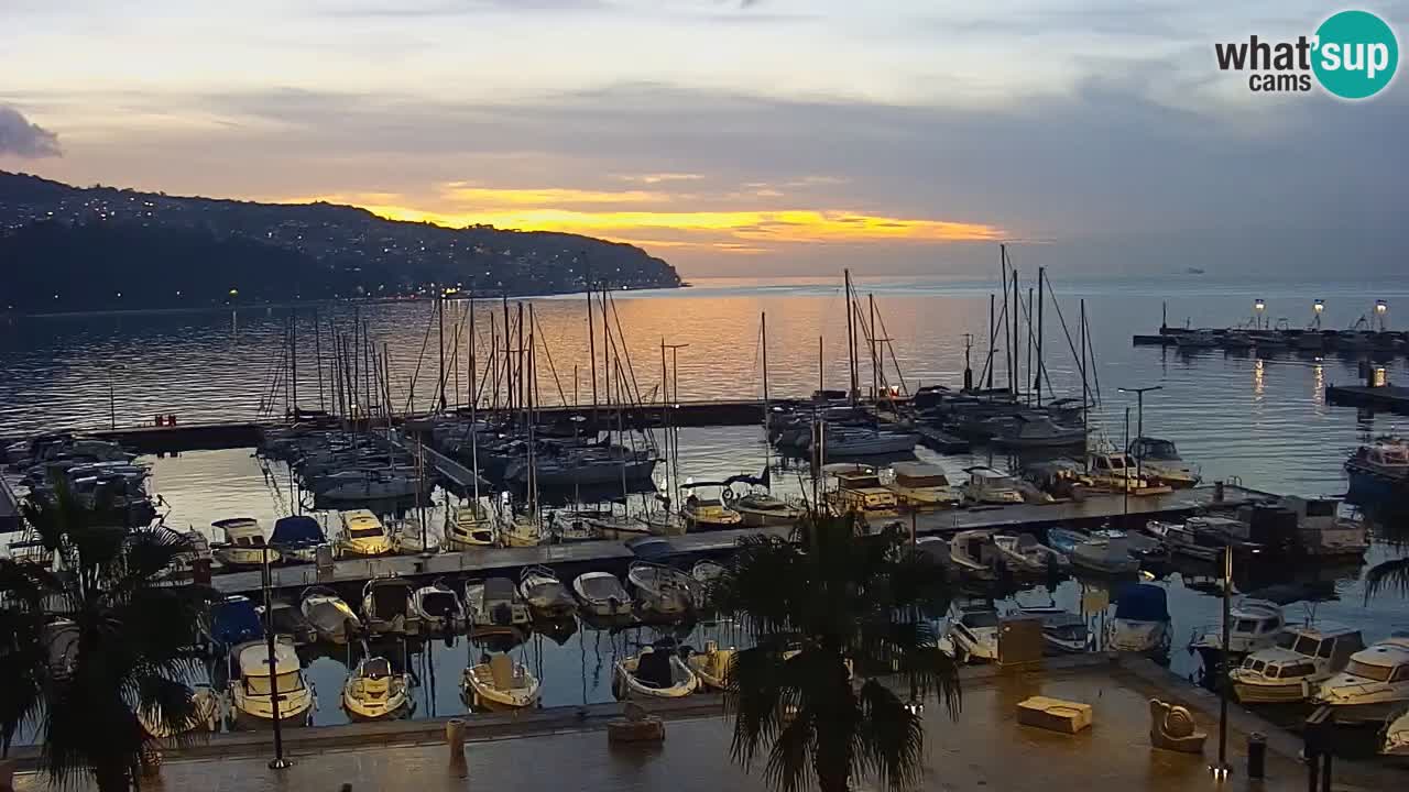 Webcam Koper – Panorama de la marina et de la promenade depuis le Grand Hotel Koper