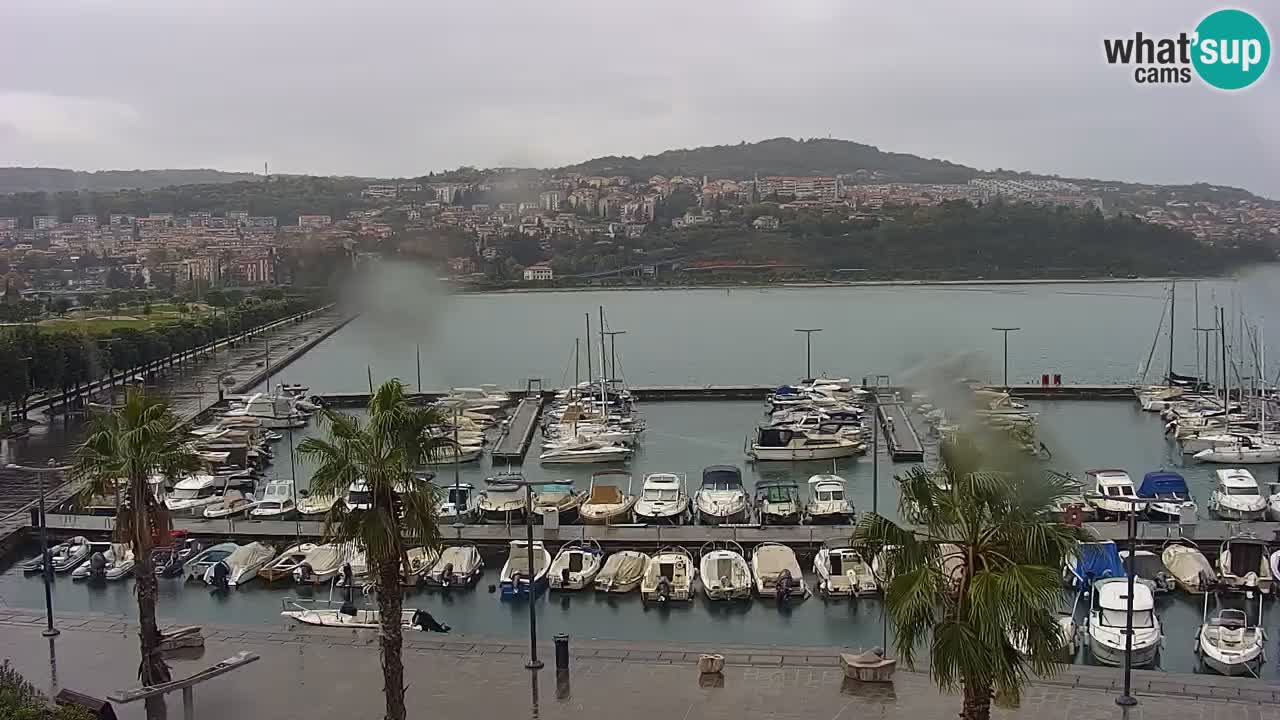 Webcam Koper – Panorama of the marina and promenade from the Grand Hotel Koper