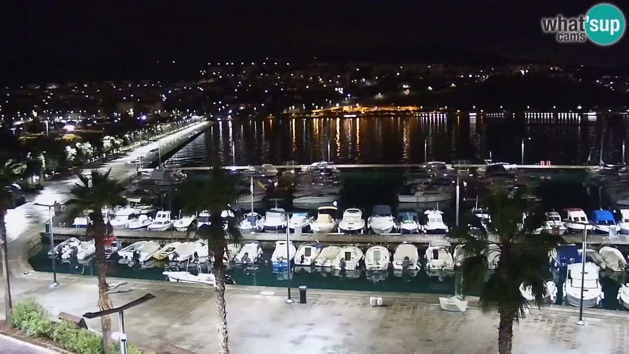 Webcam Koper – Panorama des Jachthafens und der Promenade vom Hotel Grand Koper