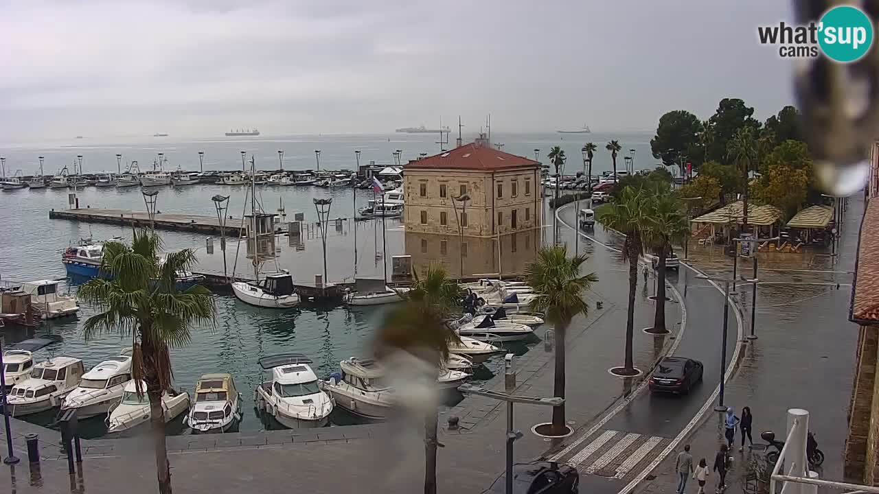 Webcam Koper – Panorama of the marina and promenade from the Grand Hotel Koper