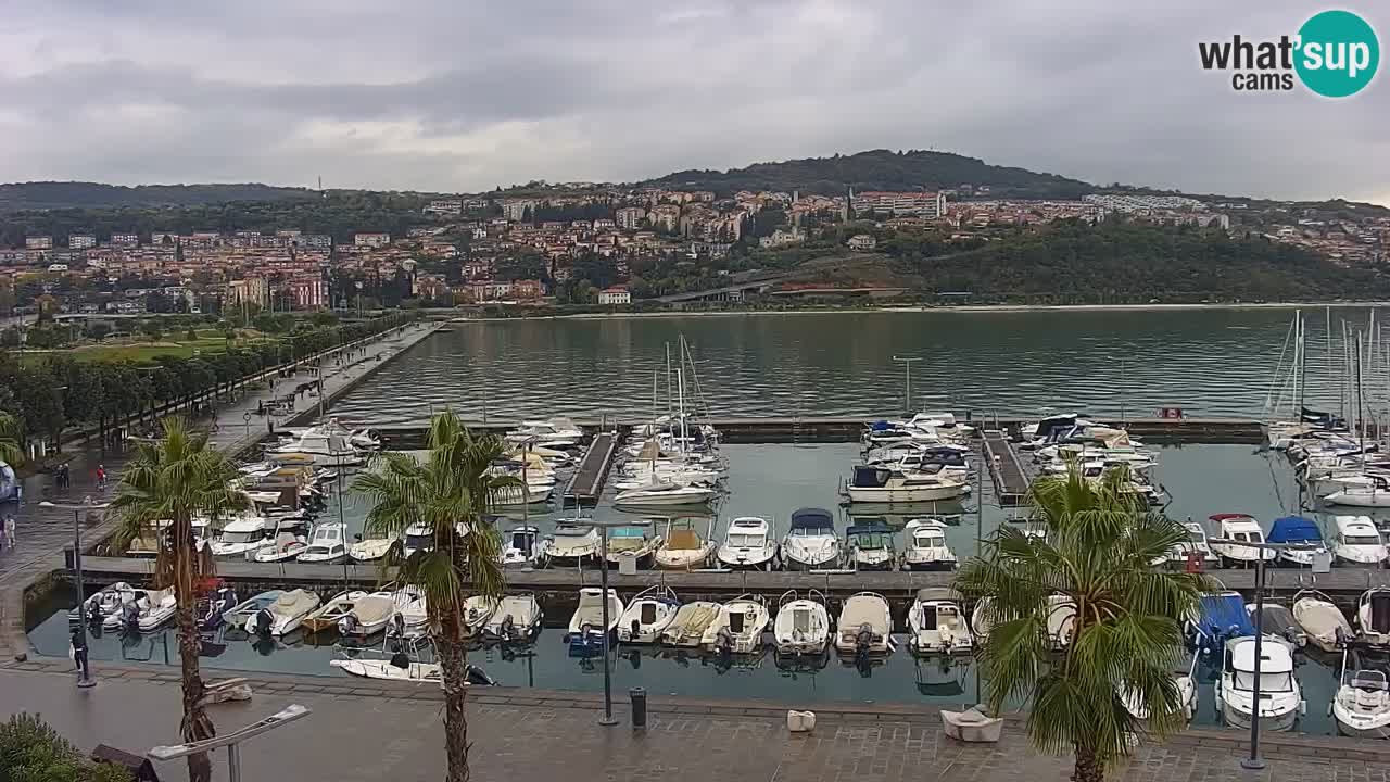 Webcam Koper – Panorama of the marina and promenade from the Grand Hotel Koper