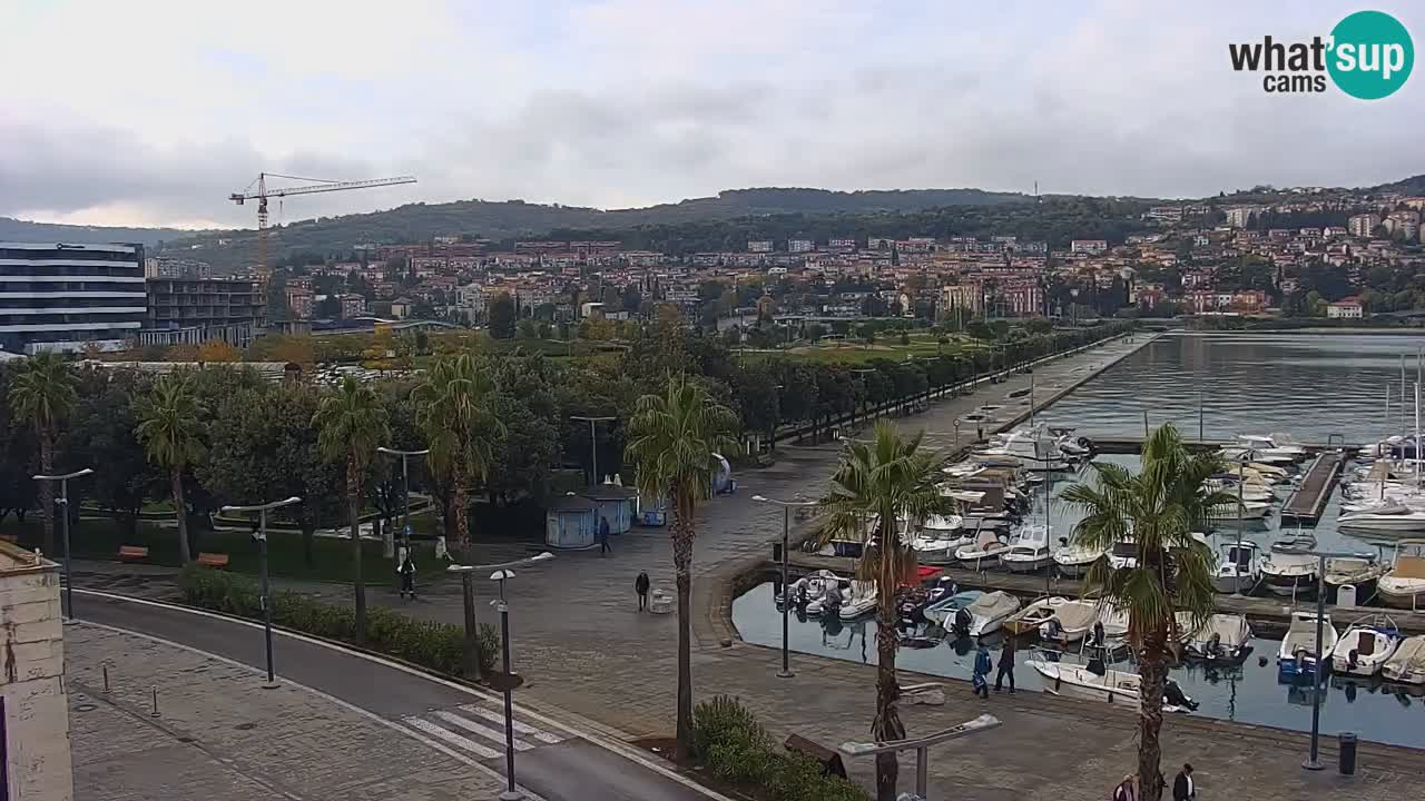 Webcam Koper – Panorama of the marina and promenade from the Grand Hotel Koper