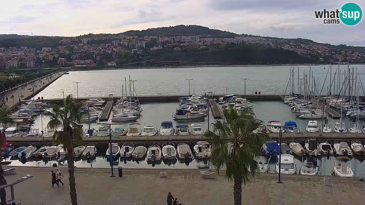 Webcam Koper – Panorama de la marina et de la promenade depuis le Grand Hotel Koper