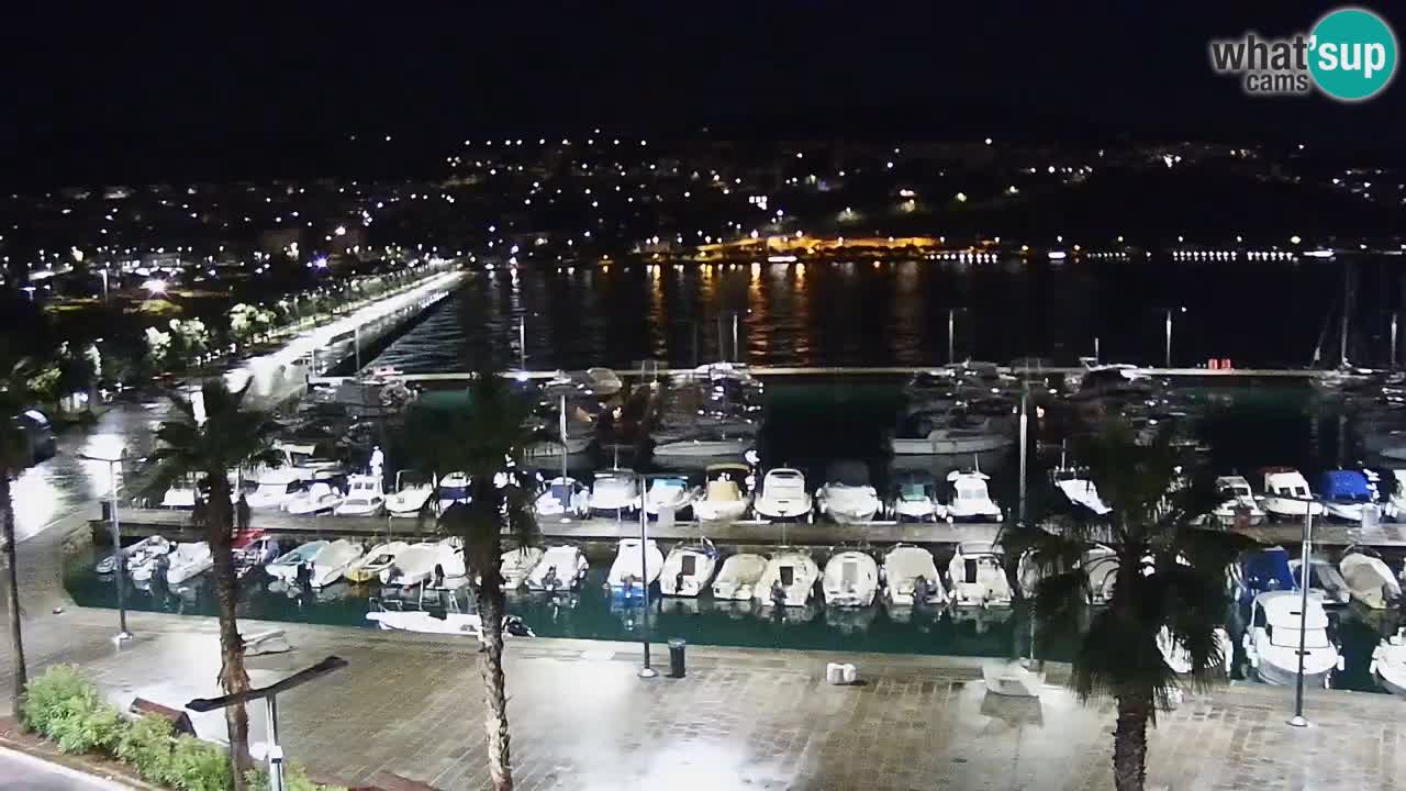 Webcam Koper – Panorama of the marina and promenade from the Grand Hotel Koper