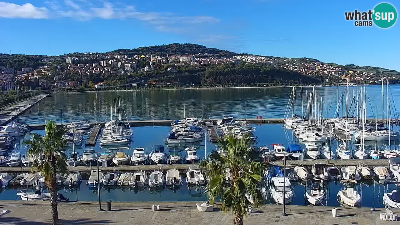 Webcam Koper – Panorama de la marina et de la promenade depuis le Grand Hotel Koper