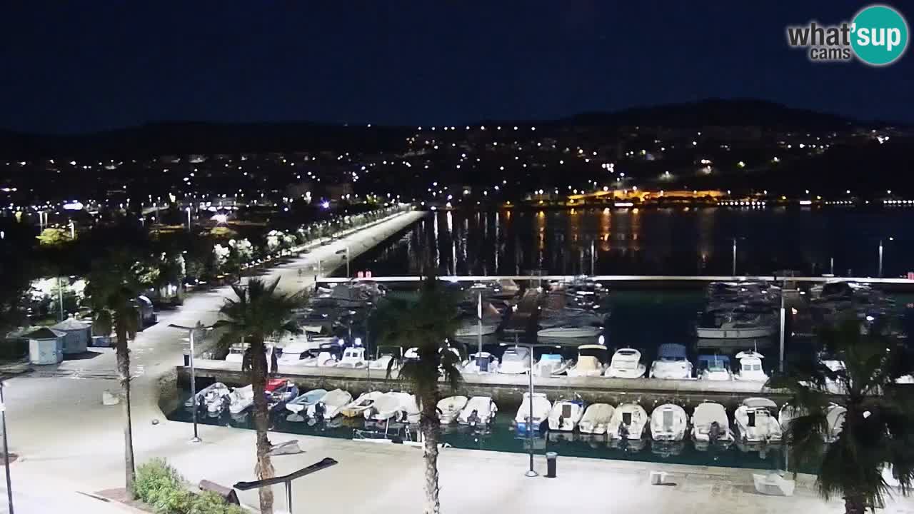 Webcam Koper – Panorama des Jachthafens und der Promenade vom Hotel Grand Koper