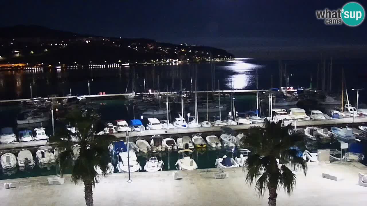 Webcam Koper – Panorama of the marina and promenade from the Grand Hotel Koper