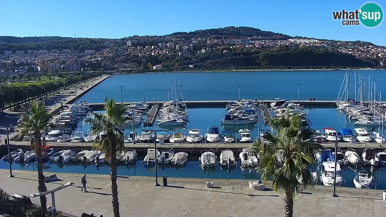 Spletna kamera Koper – Panorama na marino in promenado s Hotela Grand Koper